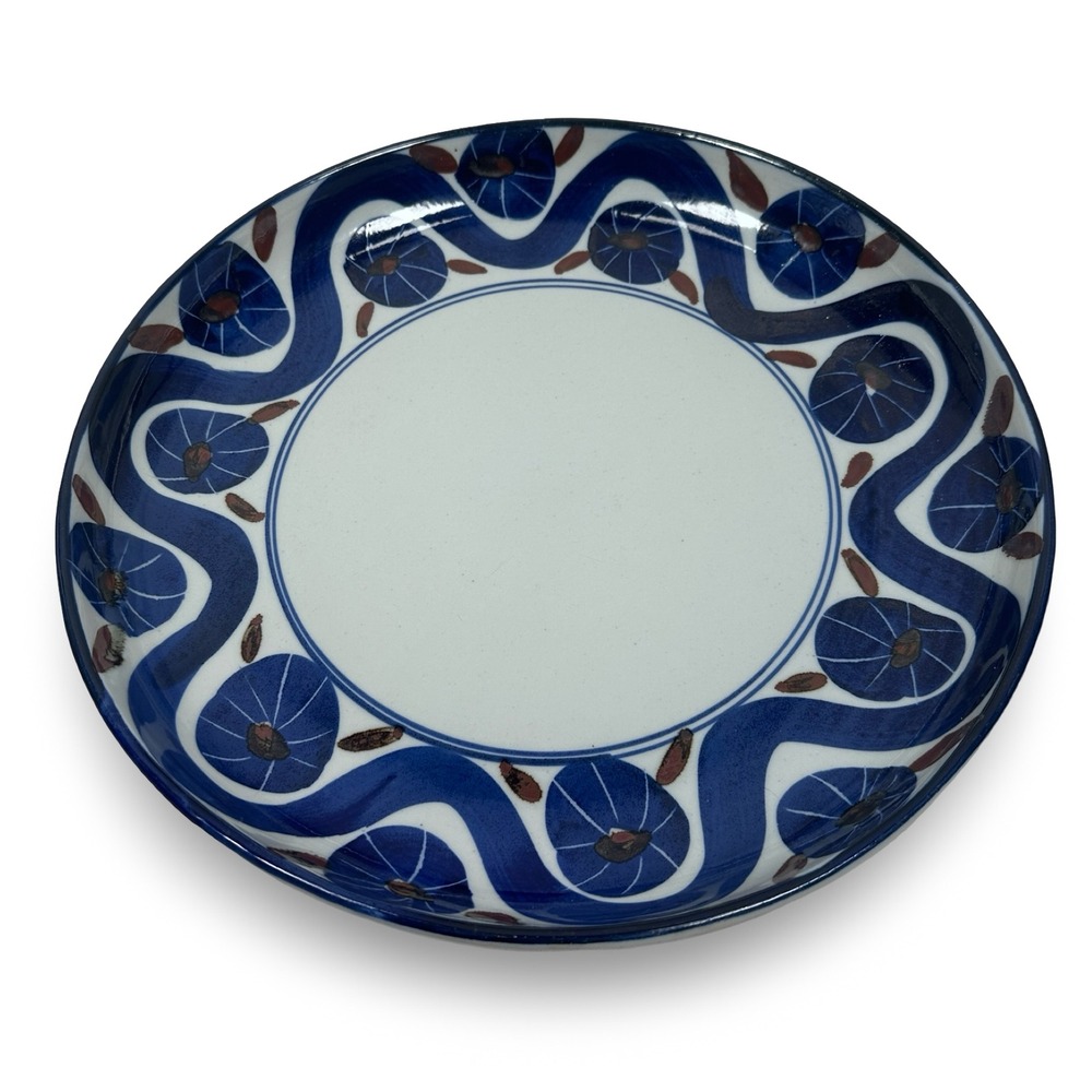 Dansk Arabesque Platter Japan Blue Floral Stoneware Serving Bowl Plate 13"